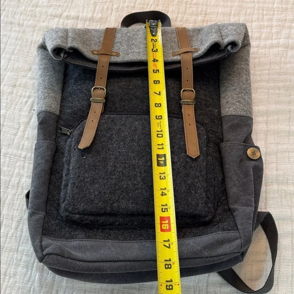 oliday wool/canvas/leather backpack